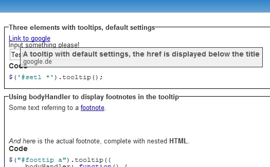 jQuery Plugin: Tooltip