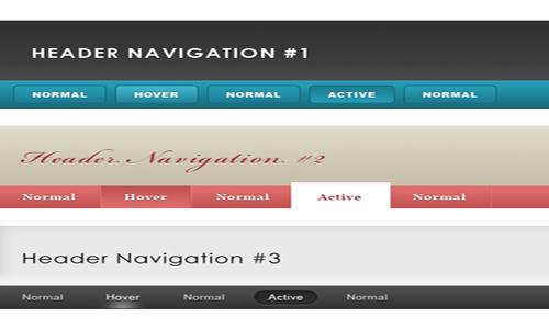 21 Free High Quality Navigation Menu PSD