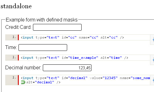 meioMask jquery form plugin