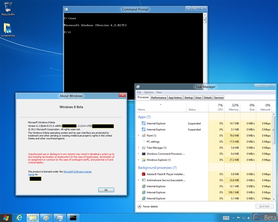 Windows 8 ° Build 8172 ͼع