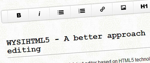 WYSIHTML5: Rich Text Editor With HTML5 Markup