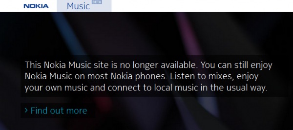 诺基亚印度宣布关闭 Nokia Music 网站