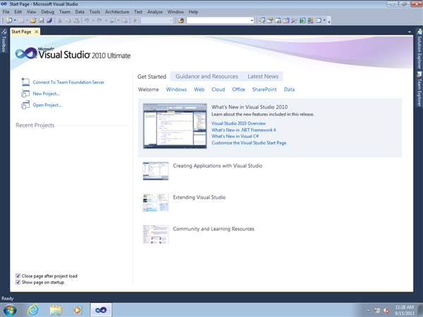΢Visual Studio 2013 ʼҳ