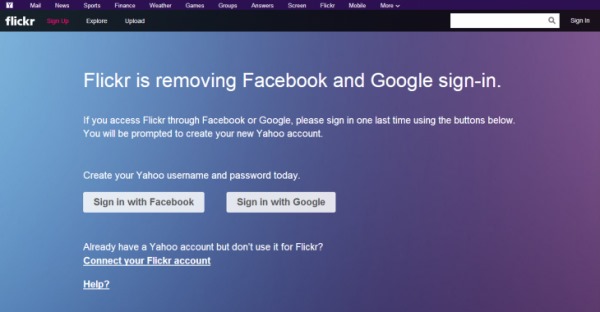 Flickr is removing Facebook and Google sign-in