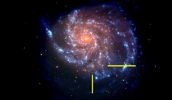ɼ£Swift  M101 ϵƬɫߴ SN2011fe λáƬαɫģɫʾ߲֣ɫʾɼⲿ֡
