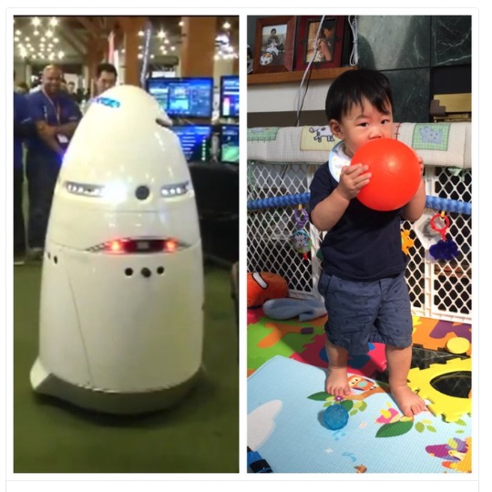 childern and robot